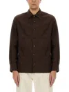 Brunello Cucinelli Men's Cotton Shirt In Brown