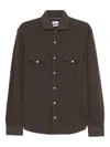 Brunello Cucinelli Cotton Shirt In Brown