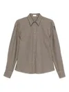 Brunello Cucinelli Checked Shirt In Brown