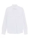Brunello Cucinelli Men Cotton Shirt In Gray