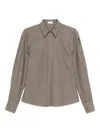 Brunello Cucinelli Checked Shirt In Gray