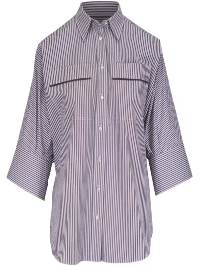 Brunello Cucinelli Cotton Shirt In Brown