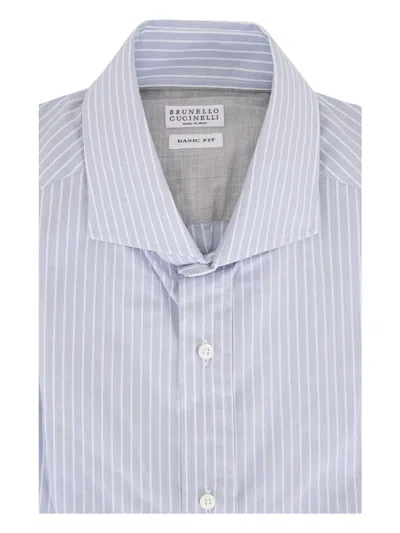 Brunello Cucinelli Cotton Shirt In Grey
