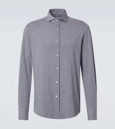 Brunello Cucinelli Cotton Shirt In Grey