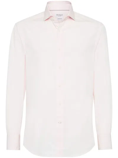 Brunello Cucinelli Cotton Shirt In Pink
