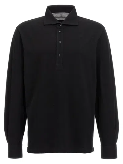 Brunello Cucinelli Cotton Polo Shirt In Black