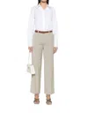 Brunello Cucinelli White Shirt With Pointed Collar And Monil Detail On The Collar In Cotton Blend Woman In White