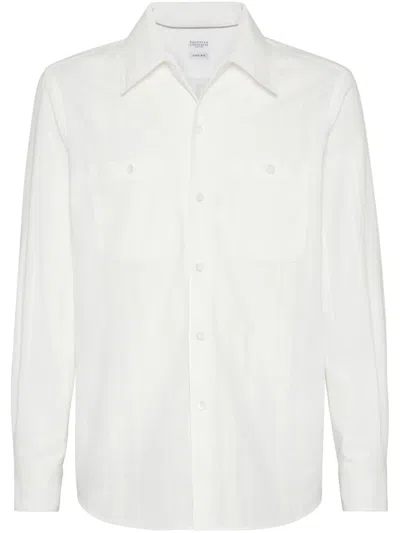 Brunello Cucinelli Cotton Shirt In Gray