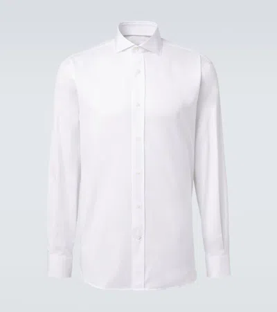 Brunello Cucinelli Cotton Shirt With Front Closure And Button-down Col In White