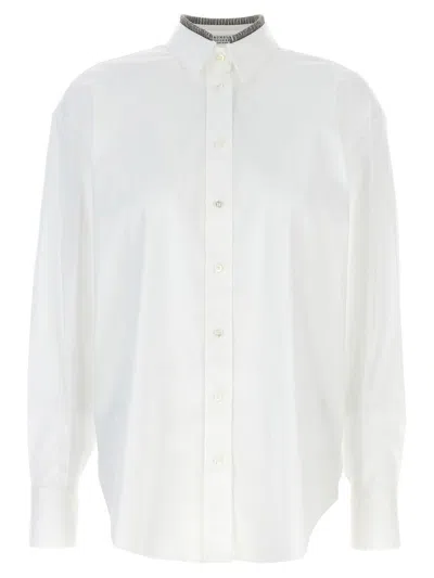 Brunello Cucinelli White Monile Detail Shirt