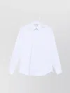 Brunello Cucinelli Cotton Shirt With Button-down Collar And Curved Hem In White