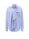 Brunello Cucinelli Shirt With "shiny Flap Detail" In Blue