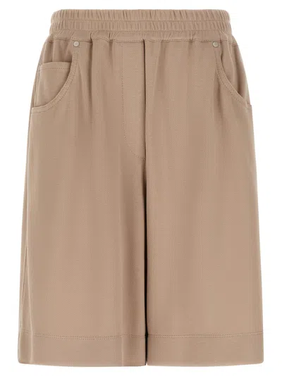 Brunello Cucinelli Cotton Shorts In Brown