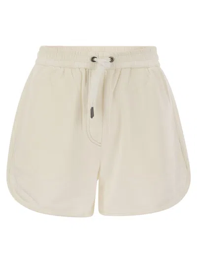 Brunello Cucinelli Cotton Shorts In Neutral