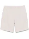Brunello Cucinelli Men Garment-dyed Bermuda Shorts In Twisted Cotton Gabardine In Neutrals