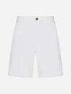 Brunello Cucinelli Pleated Cotton-twill Drawstring Bermuda Shorts In White