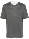 Brunello Cucinelli Basic Silk-blend T-shirt In Gray