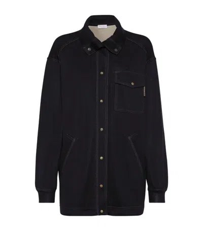 Brunello Cucinelli Cotton-silk Jacket In Black
