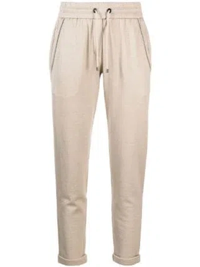 Brunello Cucinelli Cotton Trousers In Beige