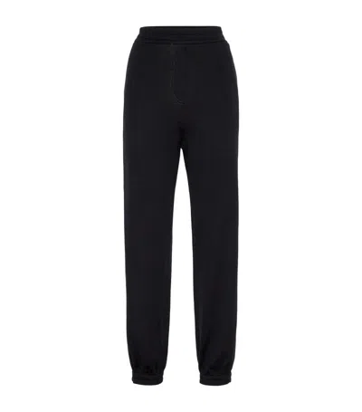 Brunello Cucinelli Cotton-silk Sweatpants In Black