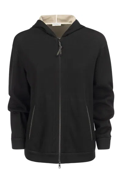 BRUNELLO CUCINELLI BRUNELLO CUCINELLI COTTON-SILK SWEATSHIRT TOPWEAR WITH JEWELLERY