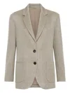 Brunello Cucinelli Cotton Single-breasted Jacket In Gray
