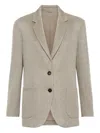 Brunello Cucinelli Cotton Single-breasted Jacket In Gray
