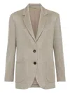 Brunello Cucinelli Cotton Single-breasted Jacket In Gray