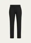 Brunello Cucinelli Slim Fit Cropped Plain Trousers In C101 Black