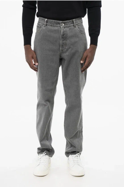 Brunello Cucinelli Cotton Slim Fit Denims With Belt Loops 16cm