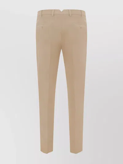 Brunello Cucinelli Cotton Slim Fit Trousers Pockets In White