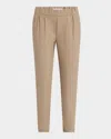 Brunello Cucinelli Cotton Slim-leg Ankle Pull-on Pants In Neutral