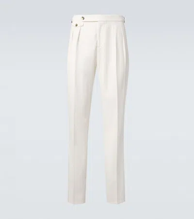Brunello Cucinelli Straight-leg-hose Mit Falten In White