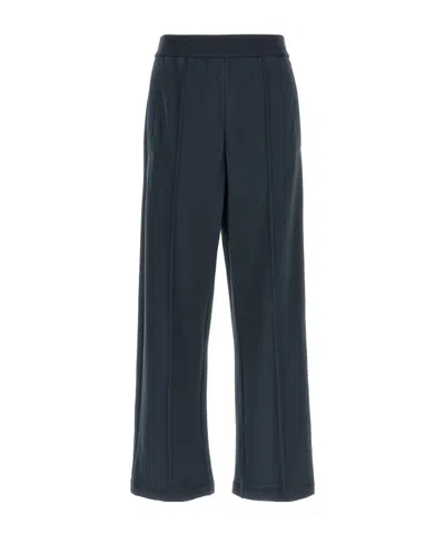Brunello Cucinelli Cotton Smooth French Terry Track Trousers In Blue