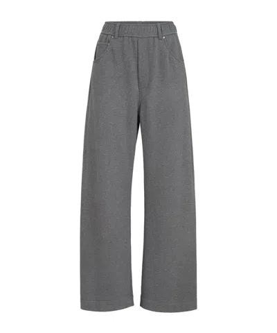 Brunello Cucinelli Cotton Smooth French Terry Trousers In Gray