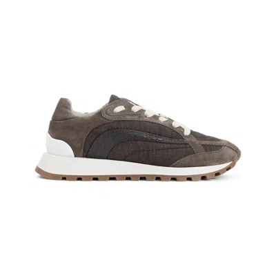 Brunello Cucinelli Cotton Sneakers In Brown