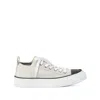 Brunello Cucinelli Low Top Sneaker With Tab On The Heel In Cotton Knit