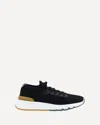 Brunello Cucinelli Cotton Knit And Semi-polished Calfskin Runner Sneakers In Multi