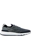 Brunello Cucinelli Runners In Techno Cotton Knit With Termonastrature Shoes In Gray