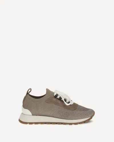 Brunello Cucinelli Cotton Sneakers In Brown
