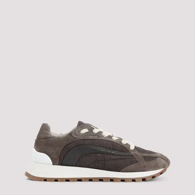 Brunello Cucinelli Cotton Sneakers In Taiga