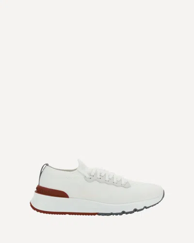 Brunello Cucinelli Low-top Knitted Sneakers In White