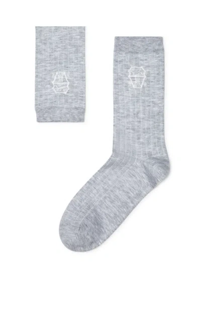 Brunello Cucinelli Cotton Socks In Fog