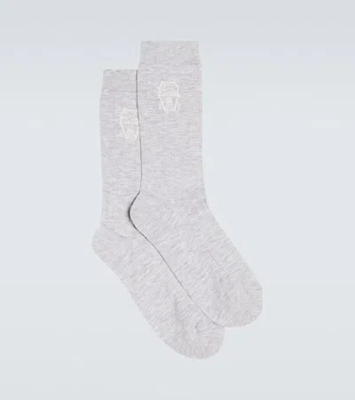 Brunello Cucinelli Cotton Socks In Grey