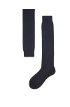 Brunello Cucinelli Cotton Calf-length Socks In Navy Blue