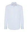 Brunello Cucinelli Cotton Spread-collar Shirt In Sky Blue