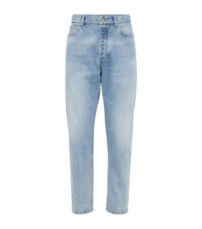 Brunello Cucinelli Cotton Straight Jeans In Blue
