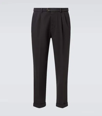 Brunello Cucinelli Cotton Straight Pants In Gray