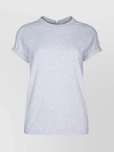 Brunello Cucinelli Cotton Stretch T-shirt Monili Collar