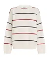 Brunello Cucinelli Cotton Striped Sweater In White